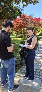Relevés de terrain avec les étudiantes et étudiants géorgiens.
