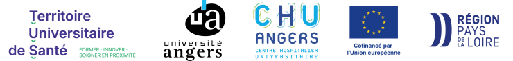 Logos TUS, UA, CHU, co-financ&eacute; UE, R&eacute;gion Pays de la Loire
