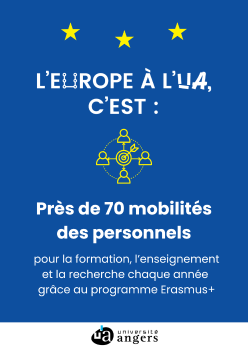 L'Europe à l'UA, c'est près de 70 mobilités des personnels pour la formation, l'enseignement et la recherche chaque année grâce au programme Erasmus+